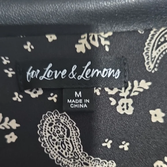 For Love & Lemons NWT Womens Black Dillon Faux Leather Moto Jacket Size M - Picture 3 of 6